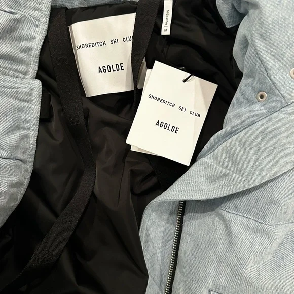 *NWT* Agolde Nova Denim Puffer Jacket - Picture 7 of 8